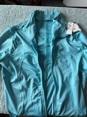 NWT LASociety Women's Aqua Zip-Front Jacket